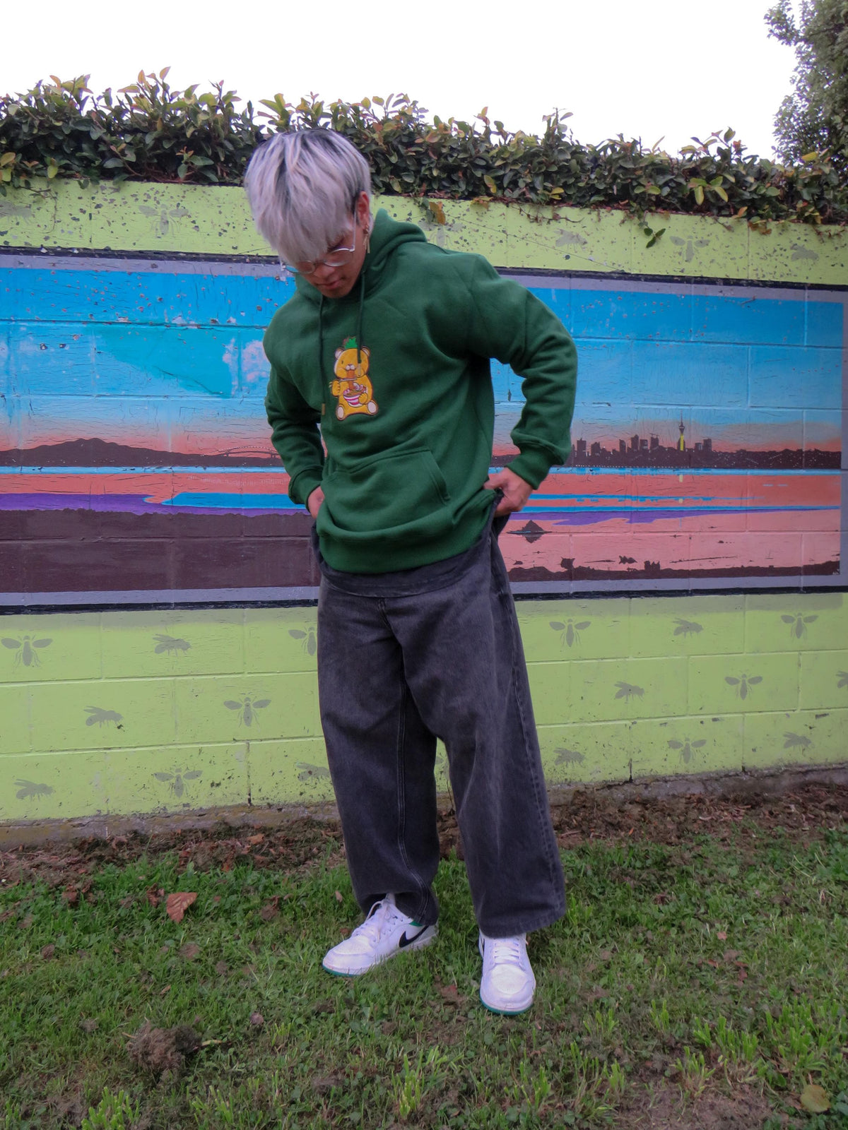 Pineabur Japan Brand Green Hoodie