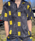Jojos Anime Minimal Black Grey Button Up Design