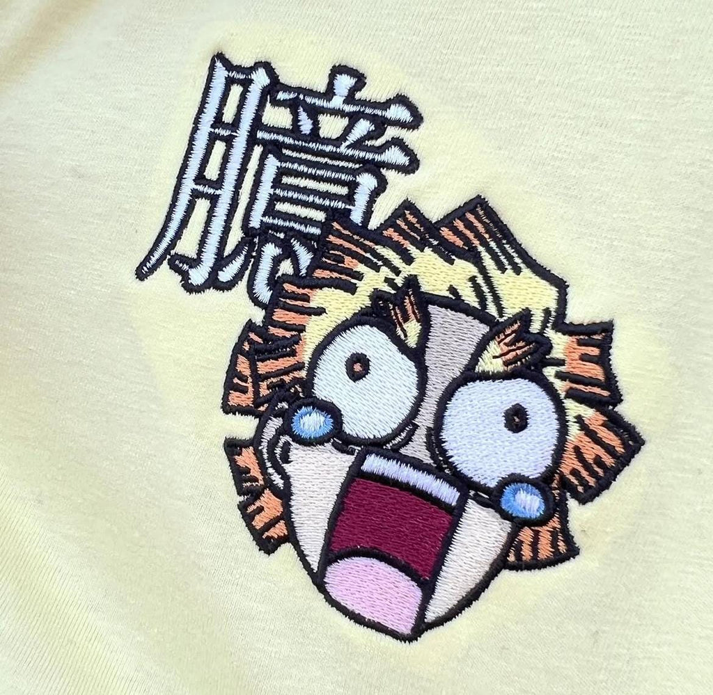 Anime Scared Boy Design, Blue Shirt