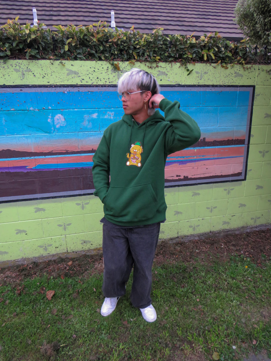 Pineabur Japan Brand Green Hoodie