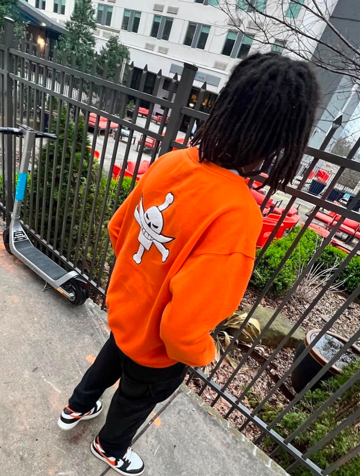 Blue Faces, Orange Crewneck 🔥