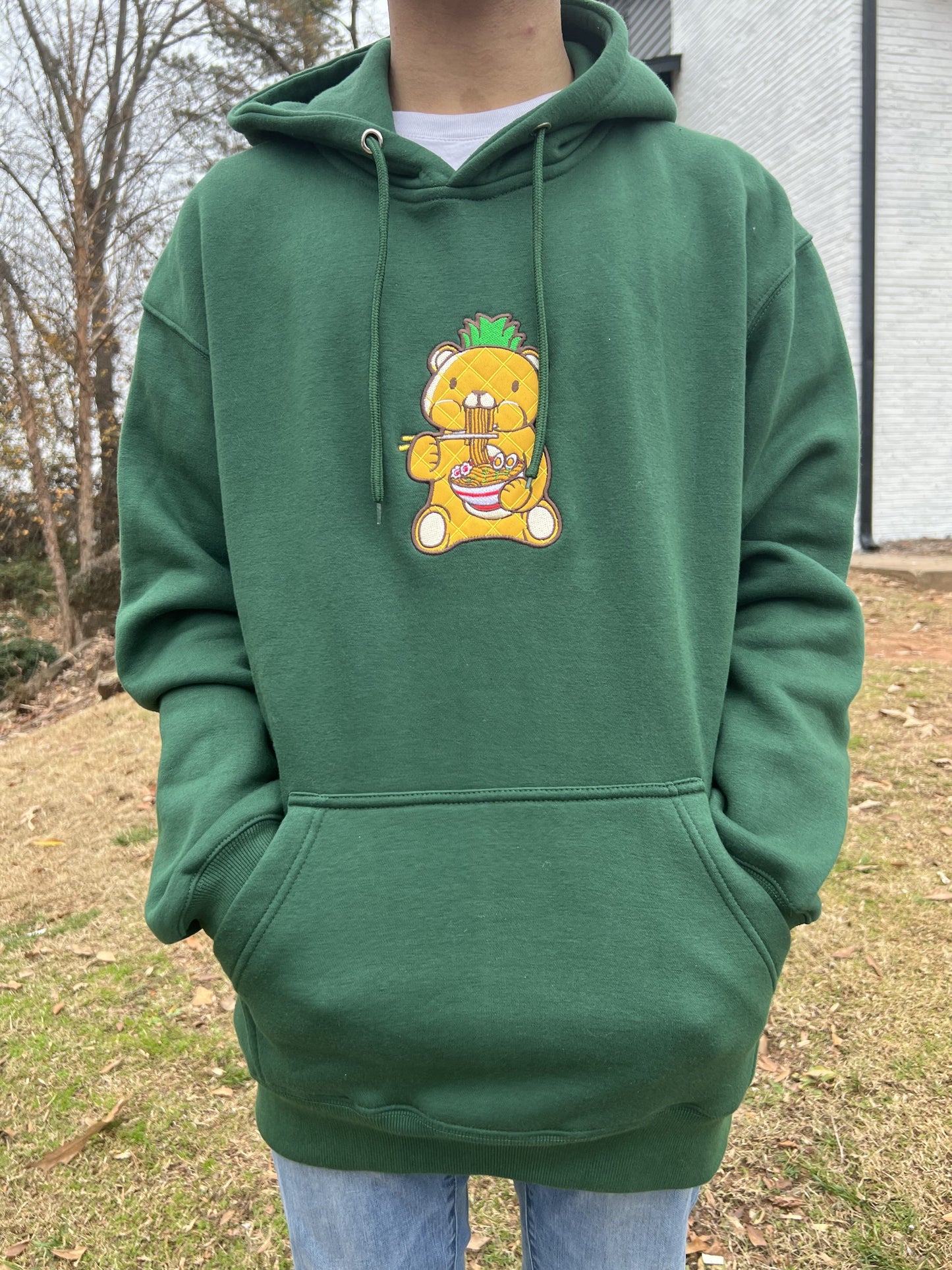 Pineabur Ramen, Dark Green Hoodie