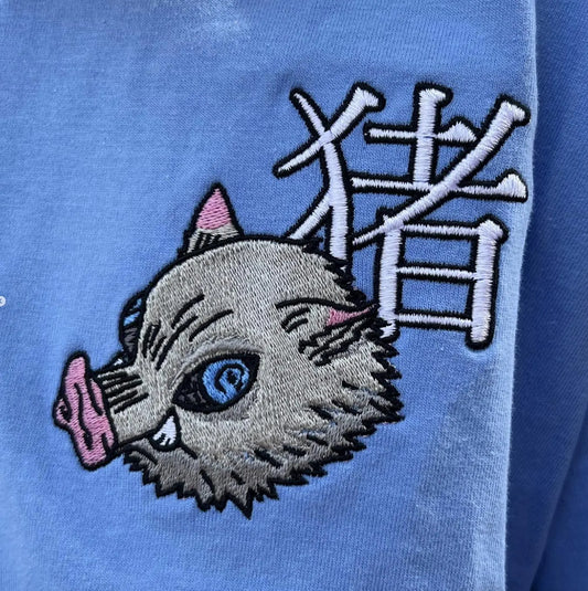 Boar Head, Light Blue Shirt